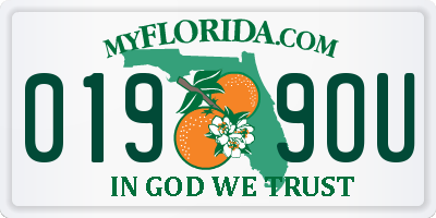 FL license plate 0199OU