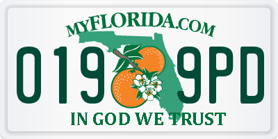 FL license plate 0199PD