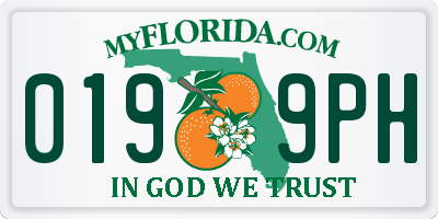 FL license plate 0199PH