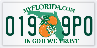 FL license plate 0199PO