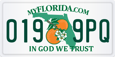 FL license plate 0199PQ