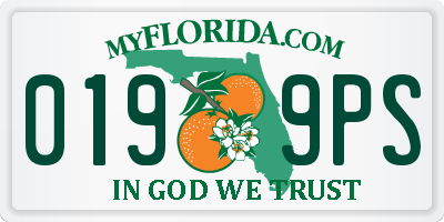 FL license plate 0199PS