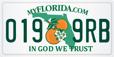 FL license plate 0199RB