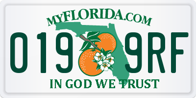 FL license plate 0199RF