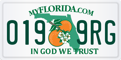 FL license plate 0199RG