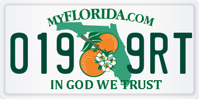 FL license plate 0199RT
