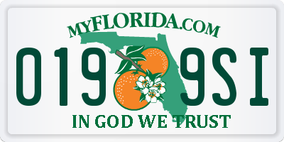 FL license plate 0199SI