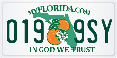 FL license plate 0199SY