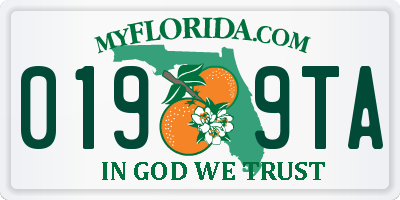 FL license plate 0199TA