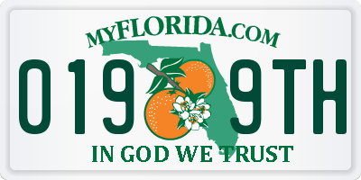 FL license plate 0199TH
