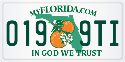 FL license plate 0199TI