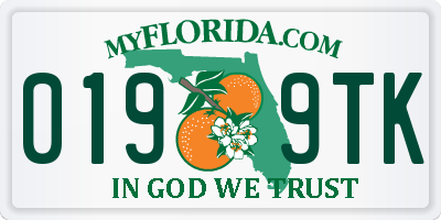FL license plate 0199TK
