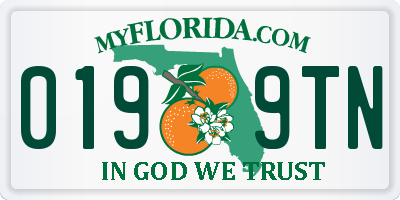 FL license plate 0199TN