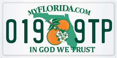 FL license plate 0199TP