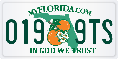 FL license plate 0199TS