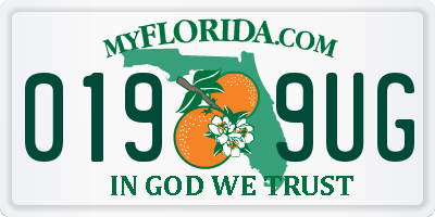 FL license plate 0199UG