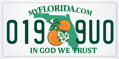 FL license plate 0199UO