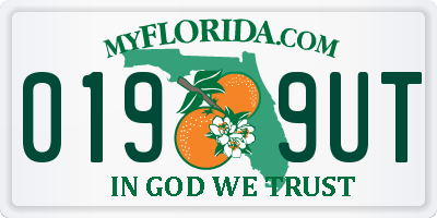 FL license plate 0199UT