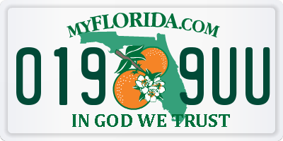 FL license plate 0199UU