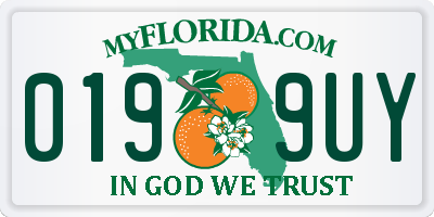 FL license plate 0199UY