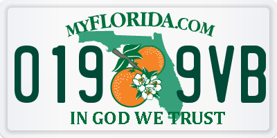 FL license plate 0199VB