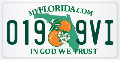 FL license plate 0199VI
