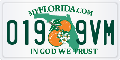 FL license plate 0199VM