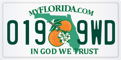 FL license plate 0199WD
