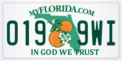 FL license plate 0199WI