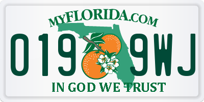 FL license plate 0199WJ