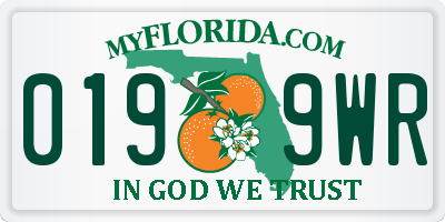 FL license plate 0199WR