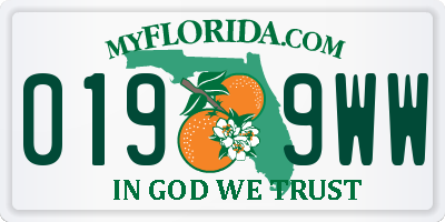 FL license plate 0199WW
