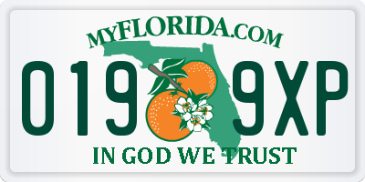 FL license plate 0199XP