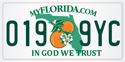 FL license plate 0199YC