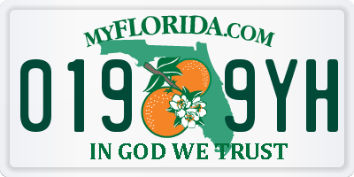 FL license plate 0199YH