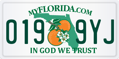 FL license plate 0199YJ