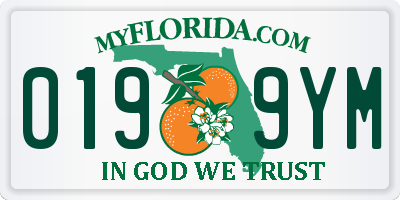 FL license plate 0199YM