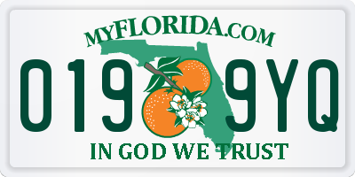 FL license plate 0199YQ