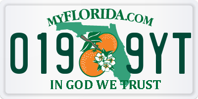 FL license plate 0199YT