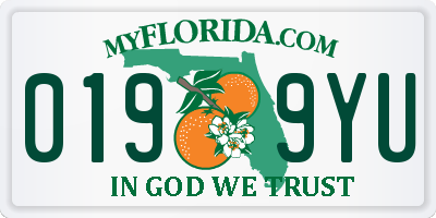FL license plate 0199YU