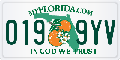 FL license plate 0199YV