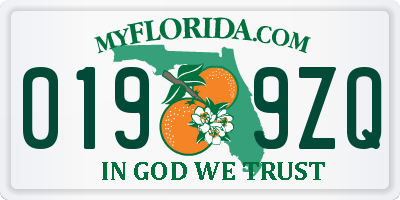 FL license plate 0199ZQ