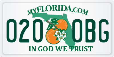 FL license plate 0200BG