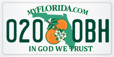 FL license plate 0200BH