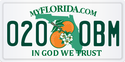 FL license plate 0200BM