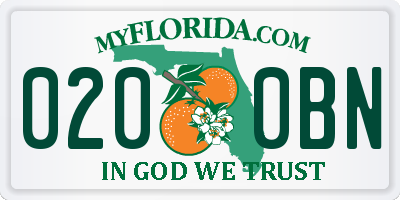 FL license plate 0200BN