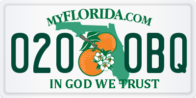 FL license plate 0200BQ