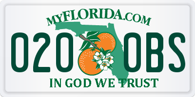 FL license plate 0200BS