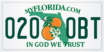 FL license plate 0200BT