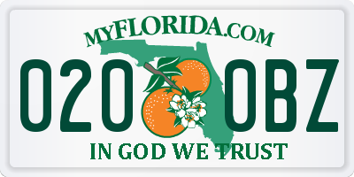 FL license plate 0200BZ